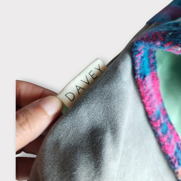 Bri Davey Seward Park Handmade Wool Plaid Backpack Canvas Leather main image 4